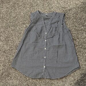 Old Navy Gingham Blouse in Black and White